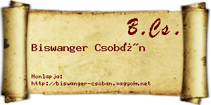 Biswanger Csobán névjegykártya